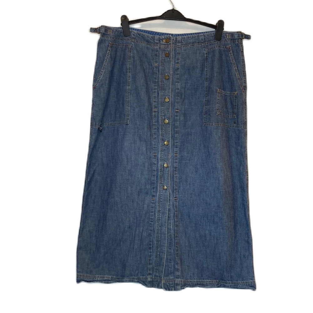 Vintage Y2K Lauren Ralph Lauren Jeans Jean Button Down Midi Skirt Size 18W